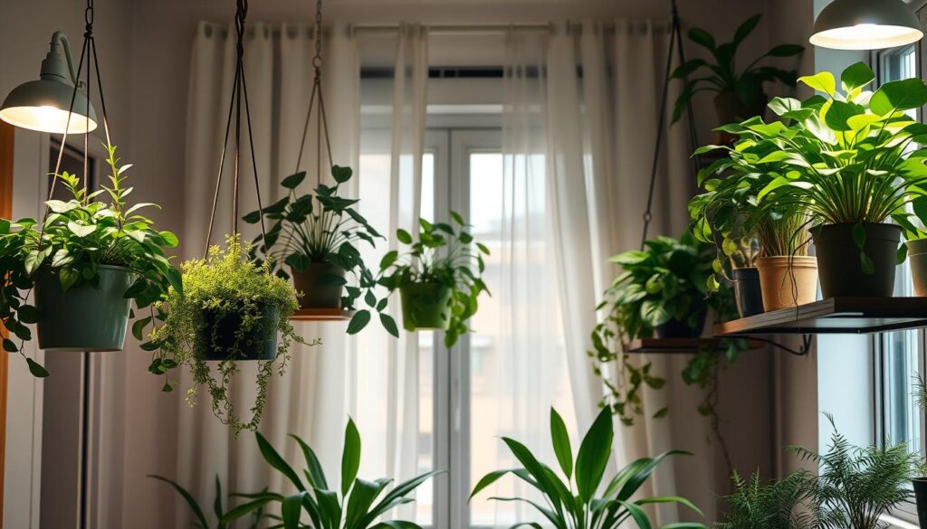 iluminação artificial plantas